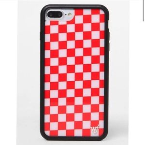Red checkerboard phone case